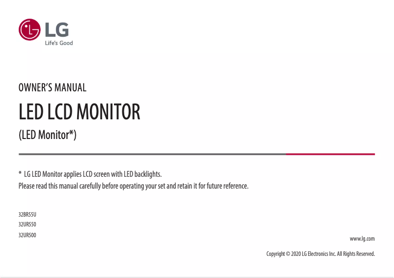 Page n°1 - Manuel utilisateur LG 32BR55U