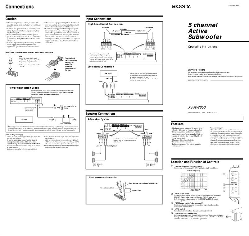 Image de la première page du manuel de l'appareil XS-AW850
