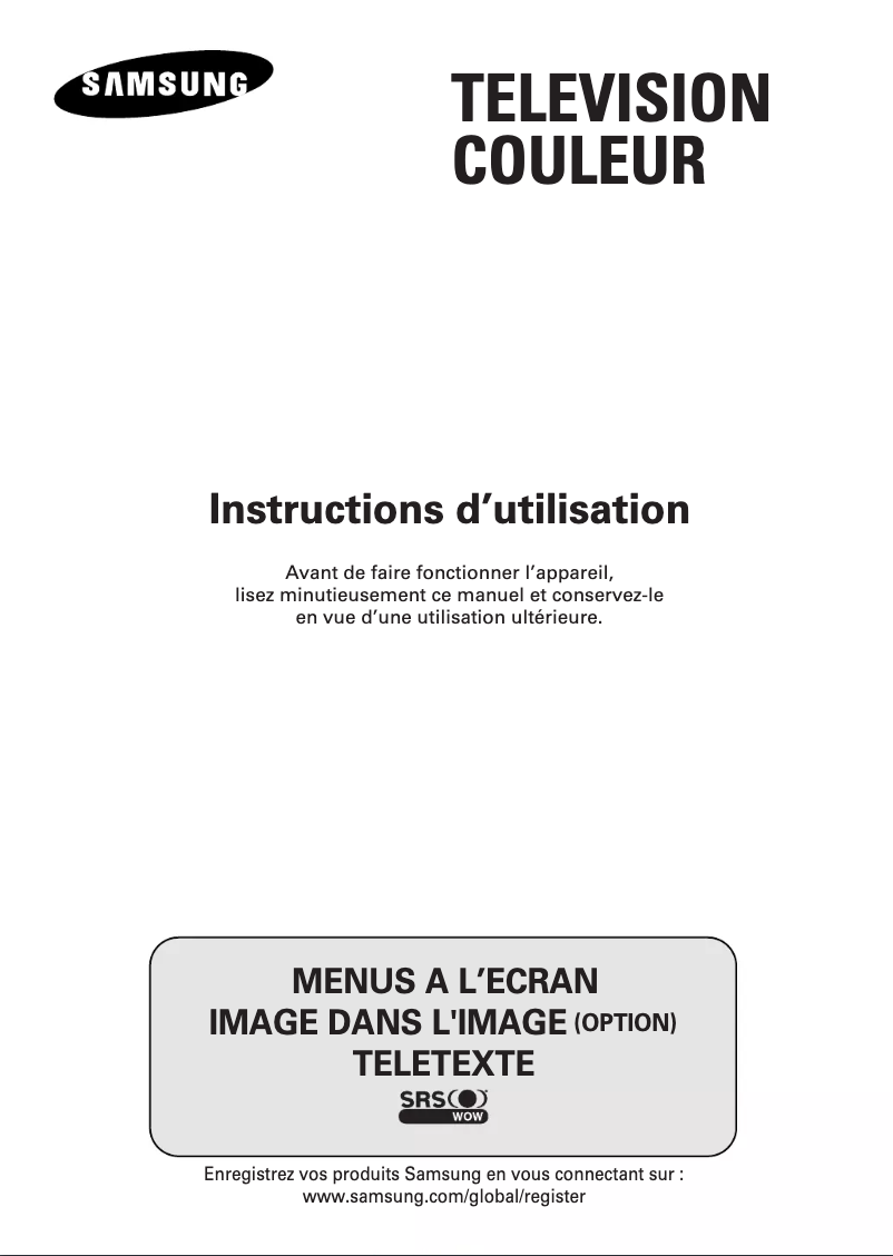 Page 1 de la notice Manuel utilisateur Samsung WS-32M066V