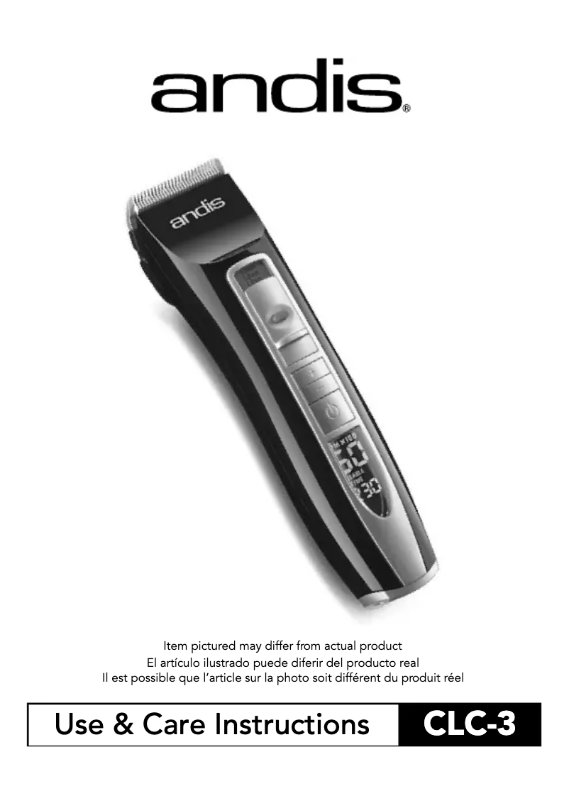 Page 1 de la notice Manuel utilisateur Andis CLC-3