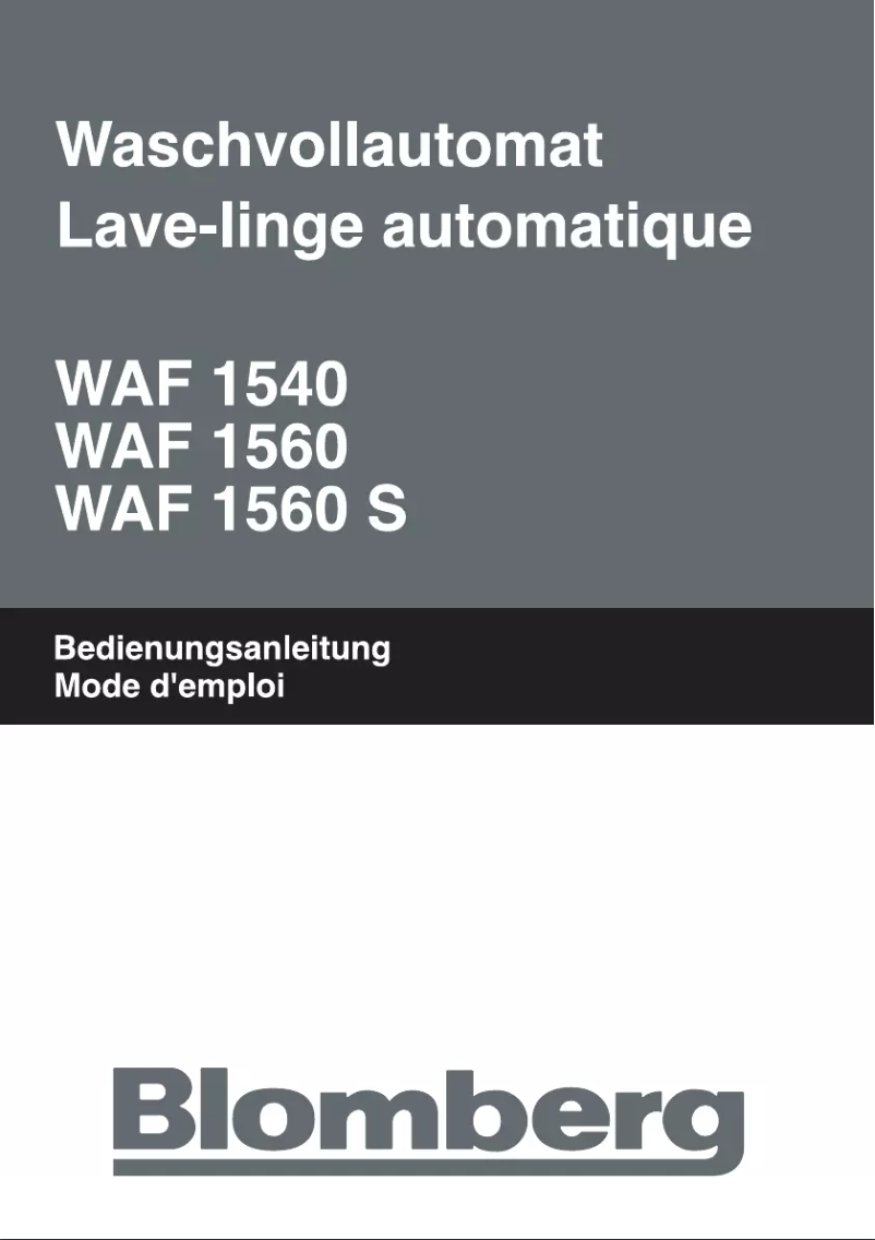Page n°1 - Manuel utilisateur Blomberg WAF1540