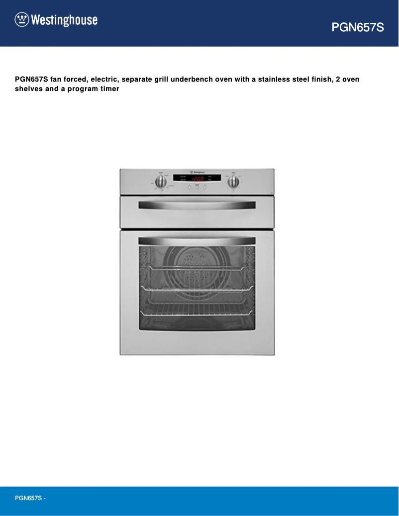 Page 1 de la notice Manuel utilisateur Westinghouse PGN657S