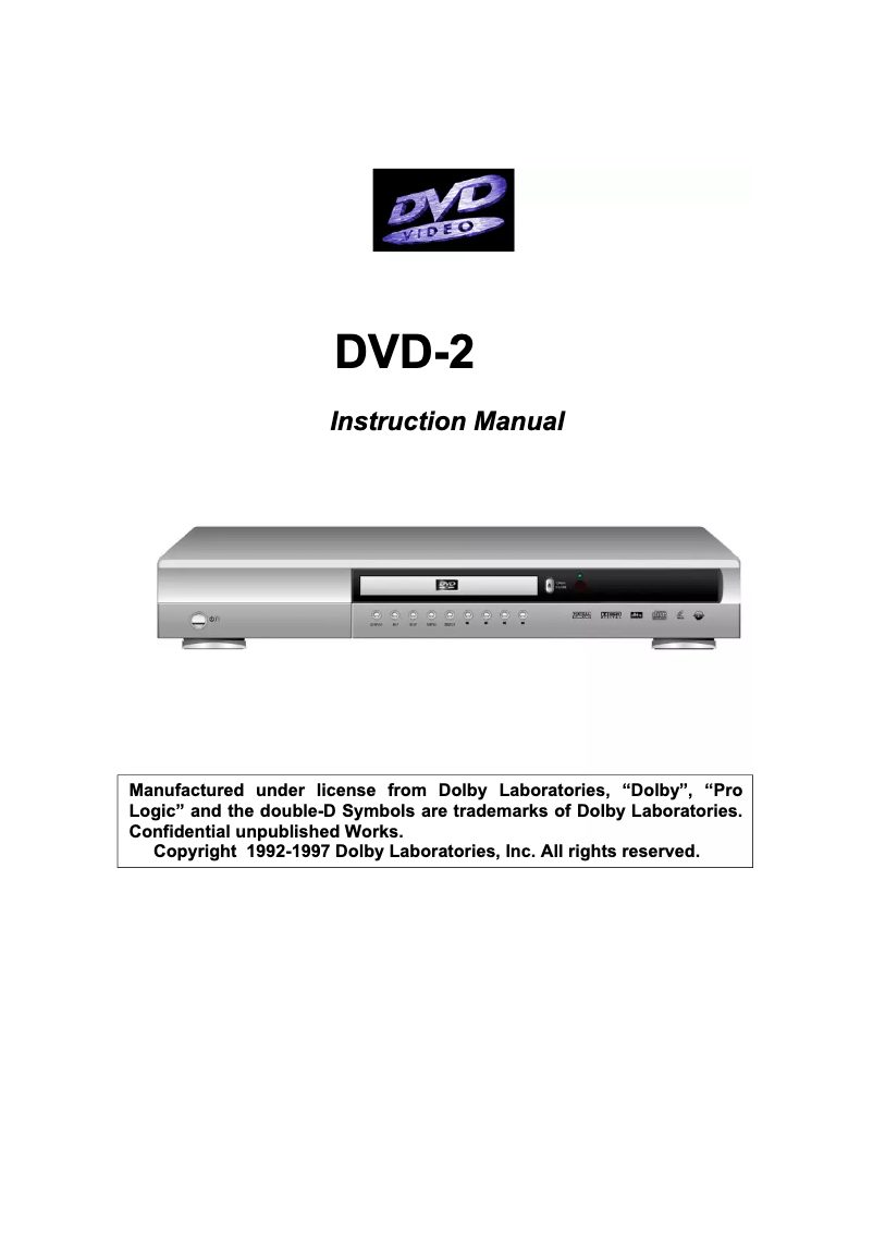 Page n°1 - Manuel utilisateur Vieta DVD2