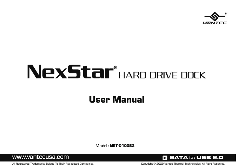 Page n°1 - Manuel utilisateur Vantec NexStar NST-D100S2