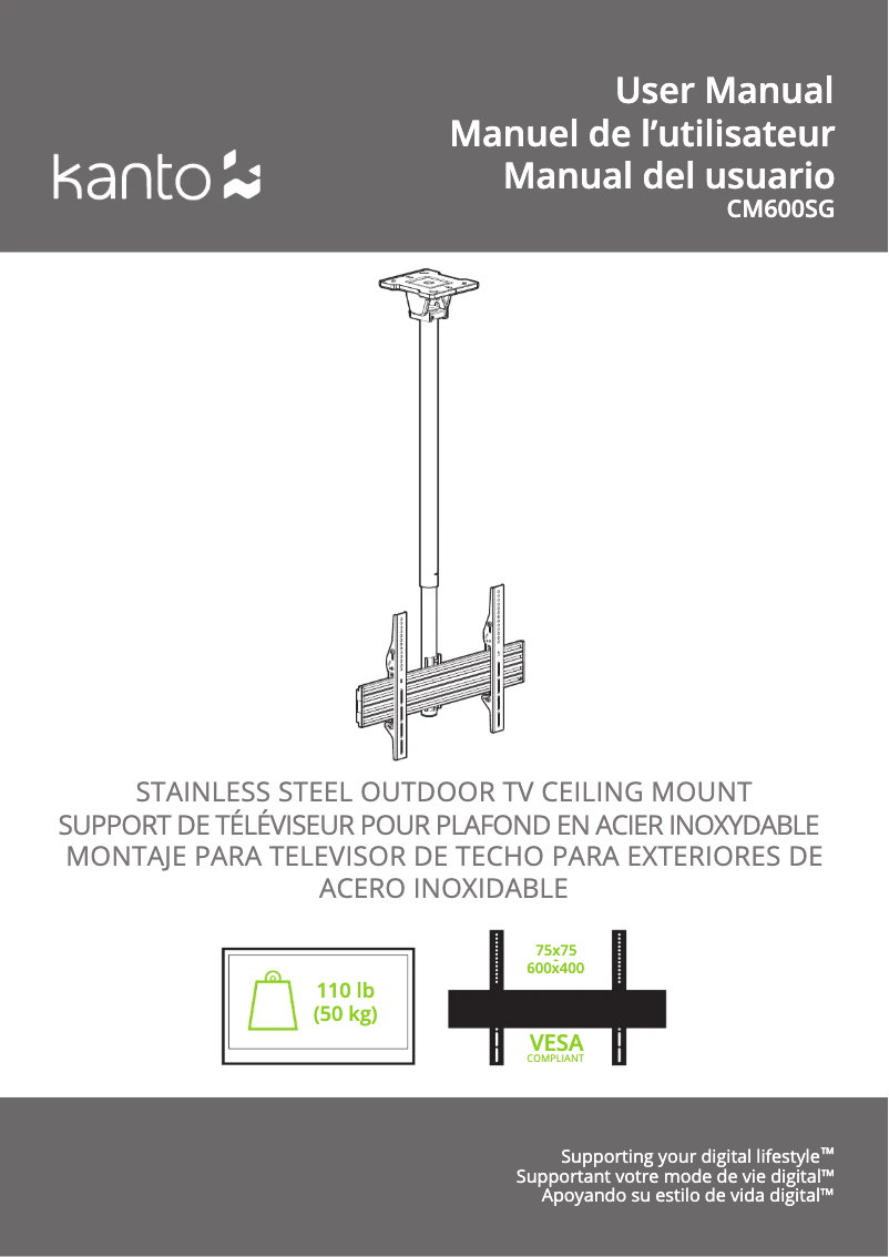 Page 1 de la notice Manuel utilisateur Kanto CM600SG