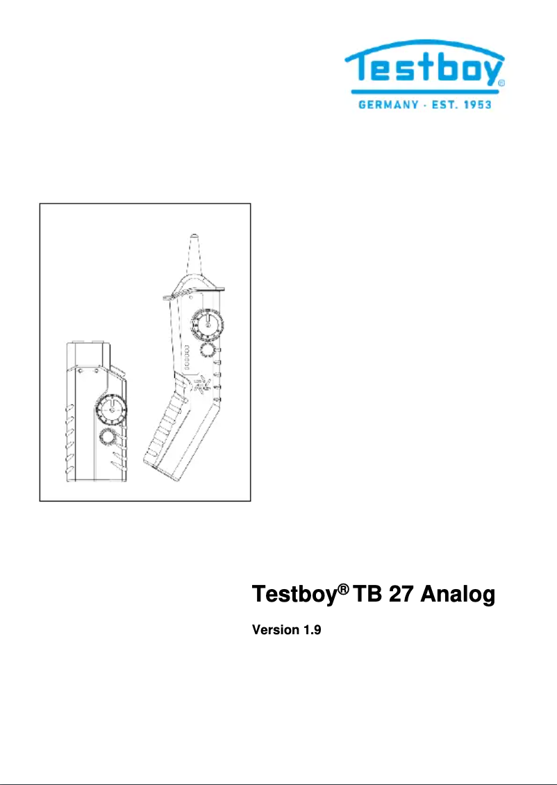 Page 1 de la notice Manuel utilisateur Testboy TB 27 Analog