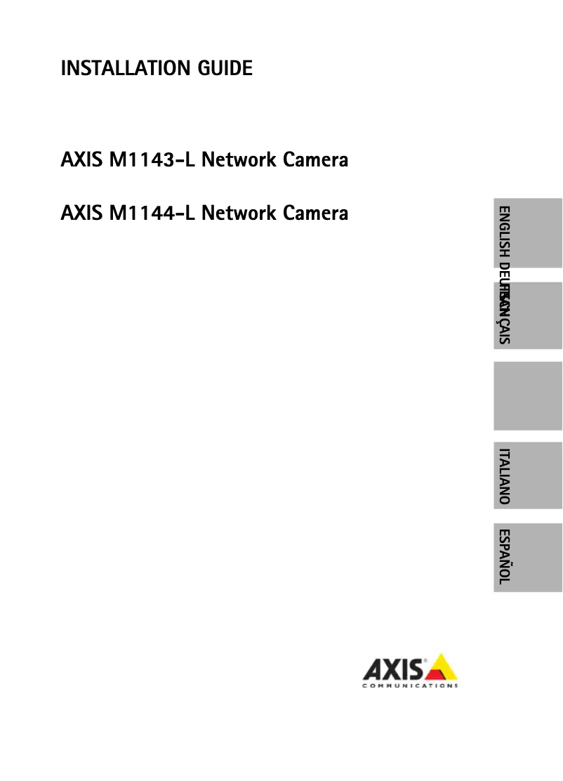 Page n°1 - Manuel utilisateur Axis M1144-L