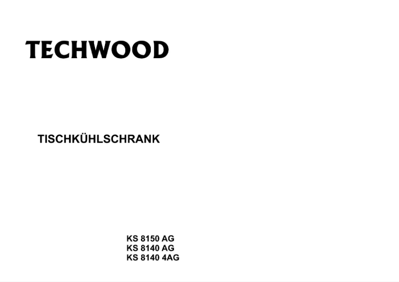 Page n°1 - Manuel utilisateur Techwood KS 8140