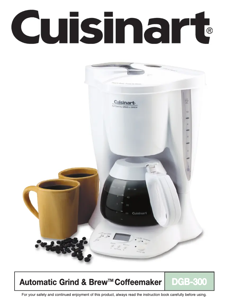 Page 1 de la notice Manuel utilisateur Cuisinart Automatic Grind & Brew DGB-300