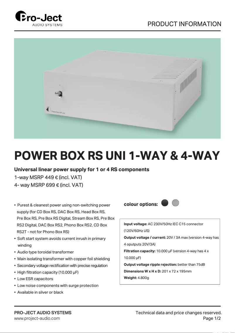 Image de la première page du manuel de l'appareil Power Box RS Uni 4-Way