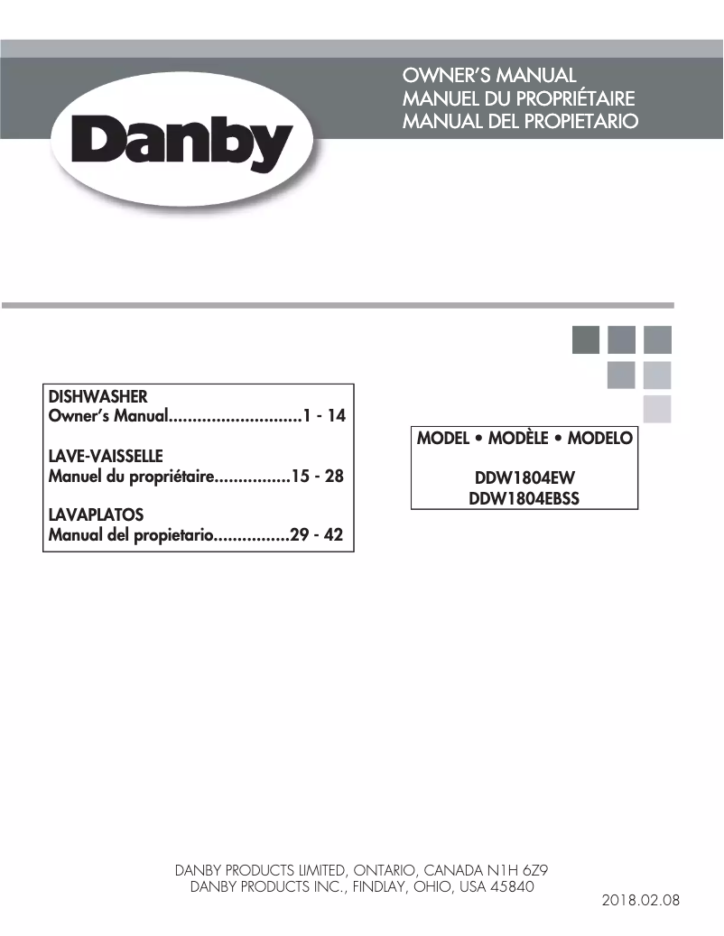 Página 1 del manual Guía de instalación Danby DDW1801MWP