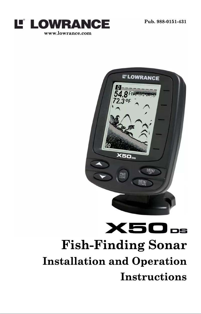 Page n°1 - Manuel utilisateur Lowrance X50DS
