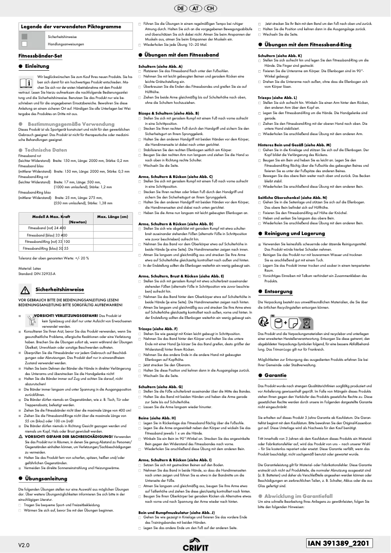 Página 1 del manual Manual de usuario Crivit IAN 391389