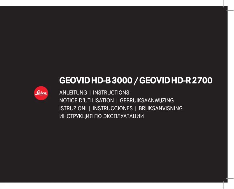 Image de la première page du manuel de l'appareil Geovid 8x56 HD-R 2700