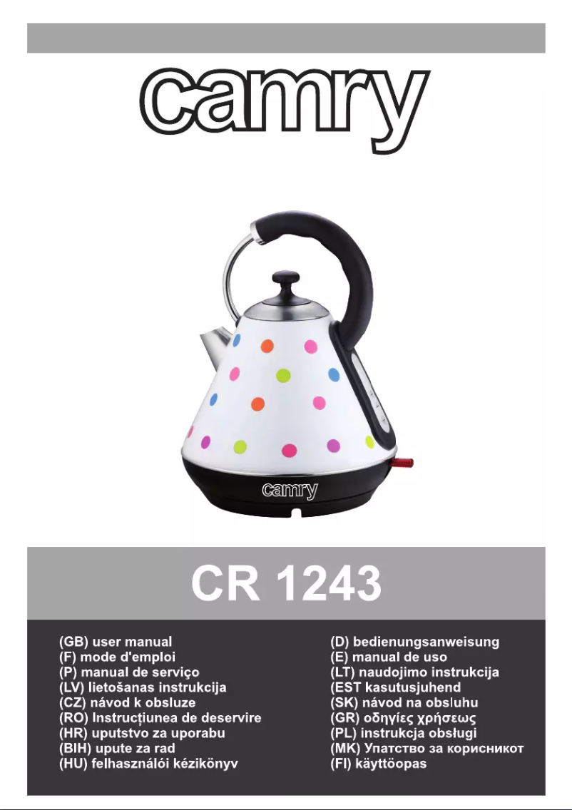 Page 1 de la notice Manuel utilisateur Camry CR 1243