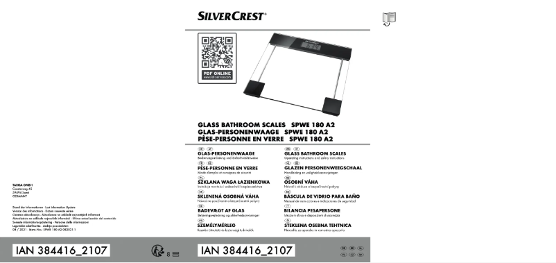 Page n°1 - Manuel utilisateur SilverCrest SPWE 180 A1