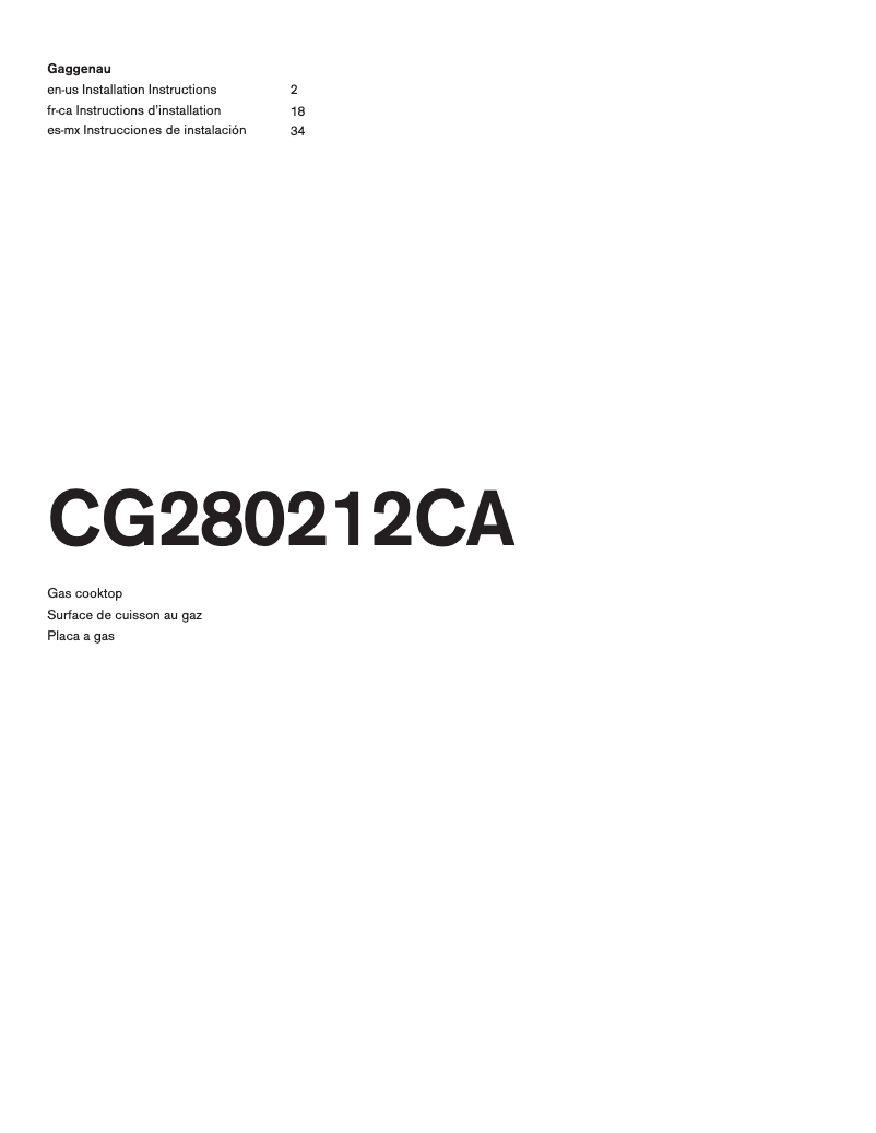 Image de la première page du manuel de l'appareil CG280212CA