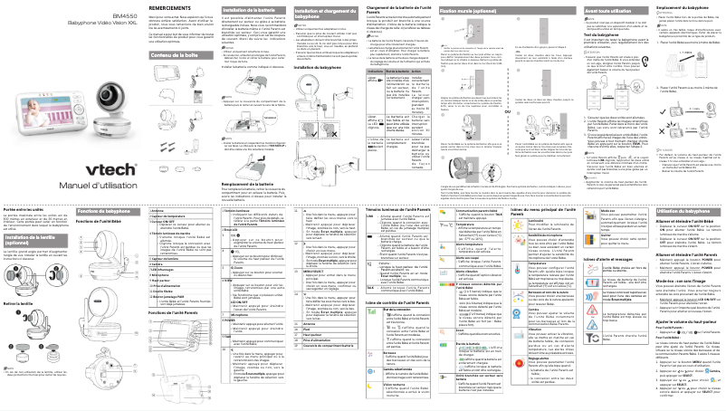 Page 1 de la notice Manuel utilisateur Vtech Vision XXL BM4550