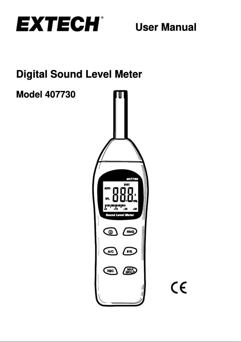 Page 1 de la notice Manuel utilisateur Extech 407730