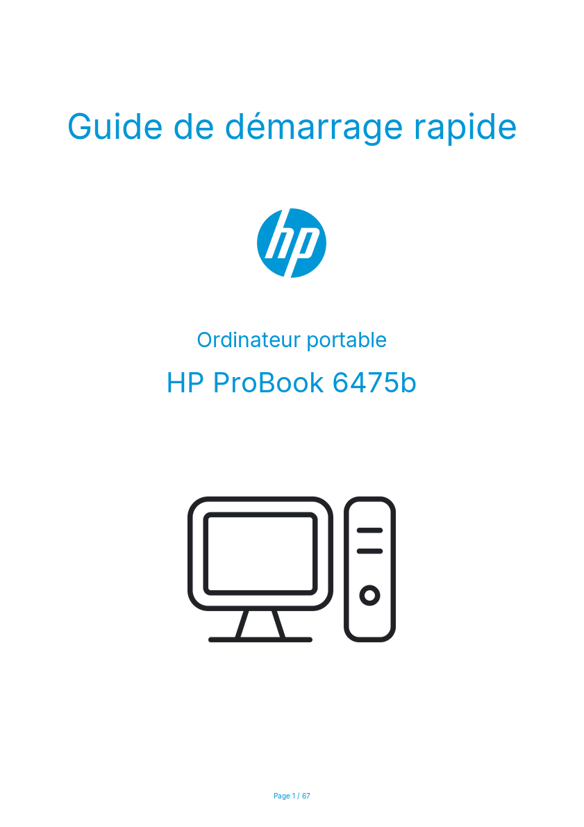 Image de la première page du manuel de l'appareil ProBook 6475b