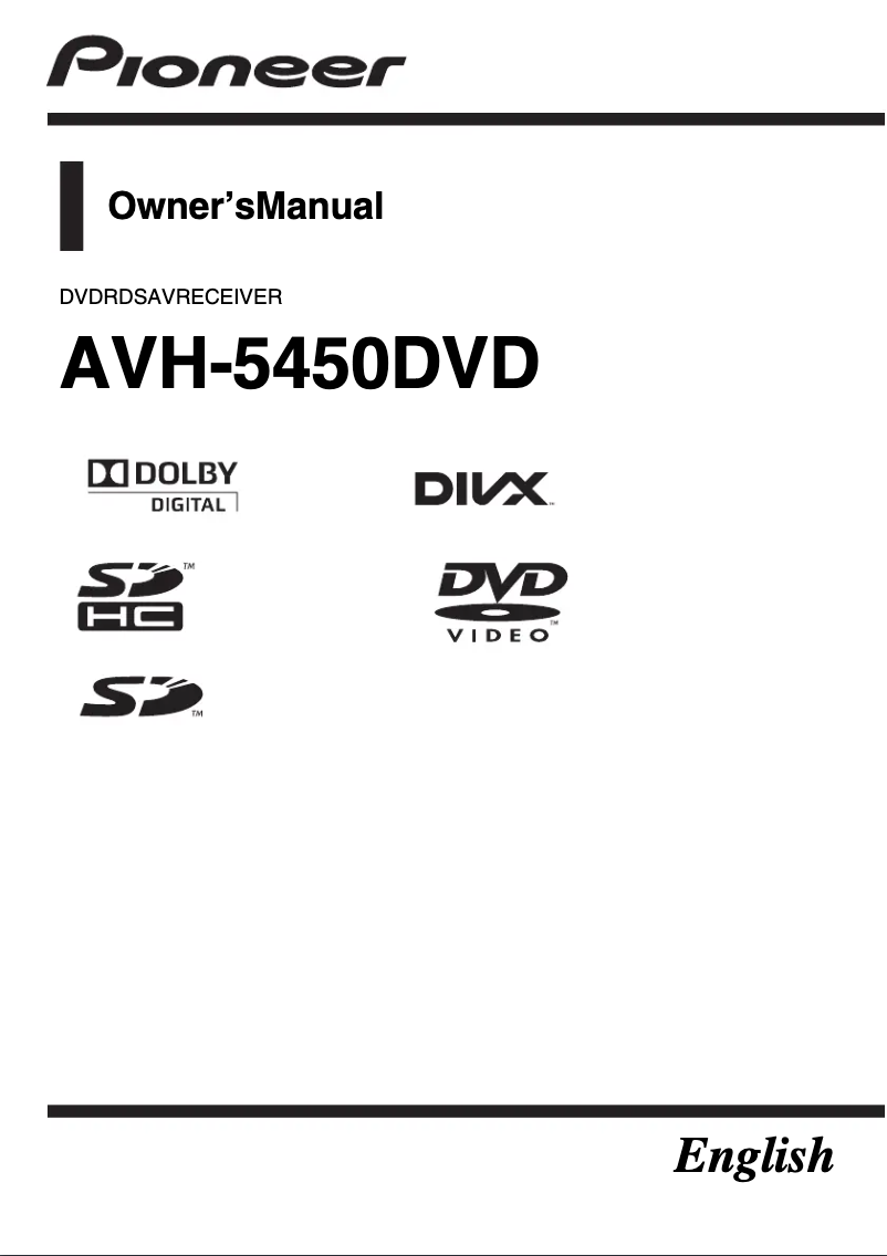 Page n°1 - Manuel utilisateur Pioneer AVH-5450DVD