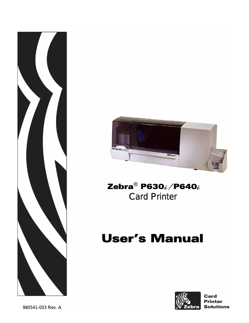Page n°1 - Manuel utilisateur Zebra P640i