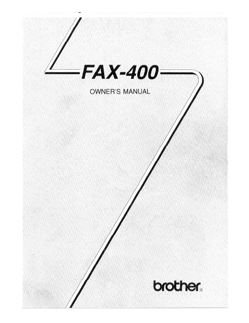 Page n°1 - Manuel utilisateur Brother FAX-400