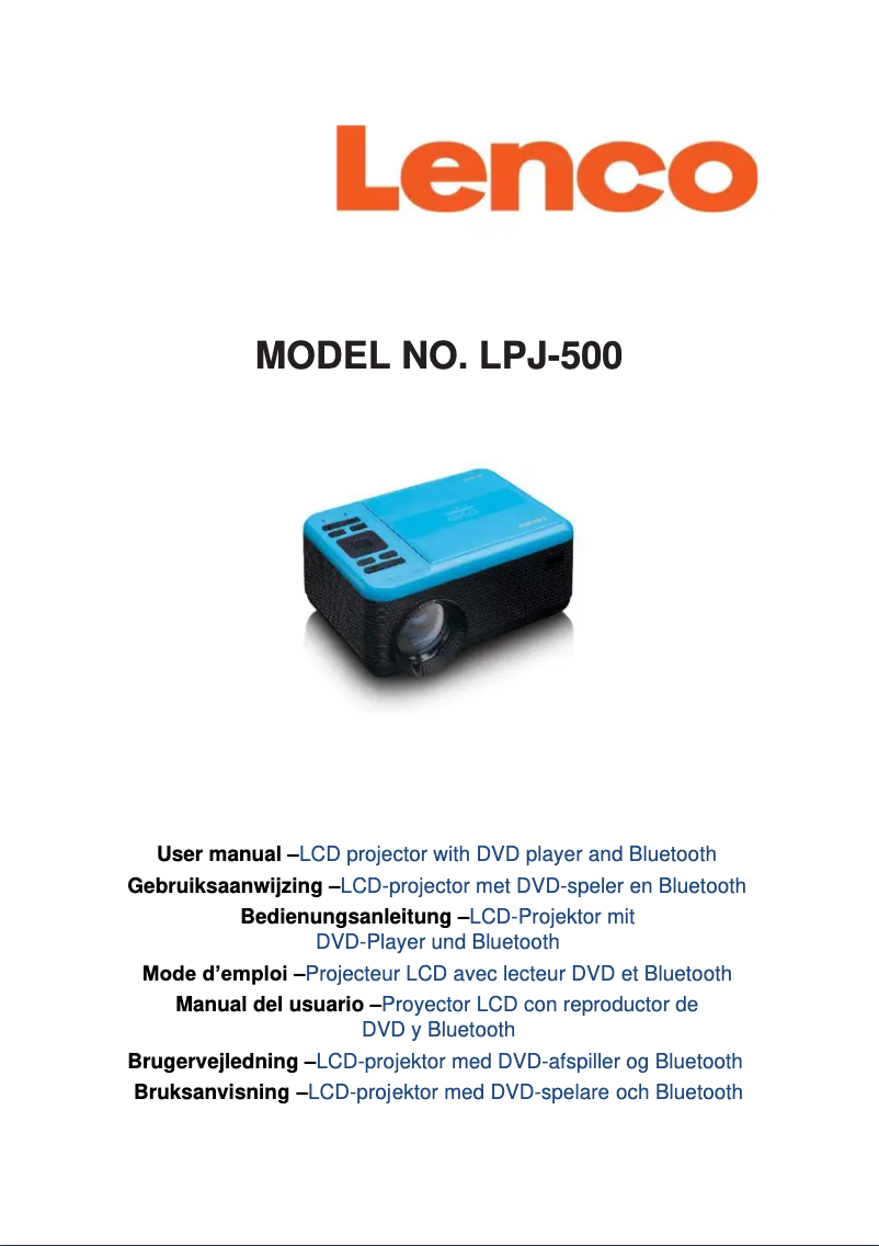 Page 1 de la notice Manuel utilisateur Lenco LPJ-500