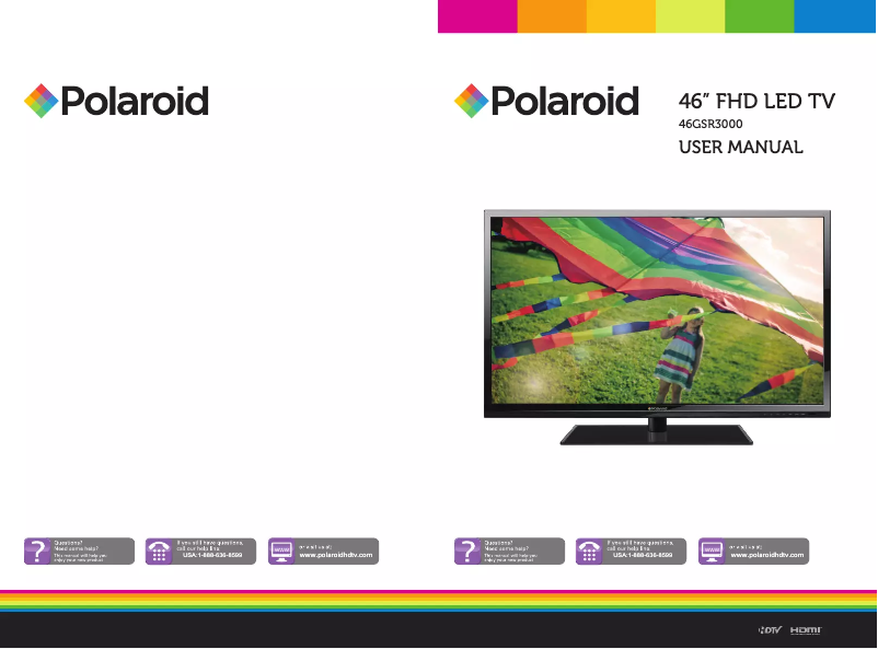 Page 1 de la notice Manuel utilisateur Polaroid 46GSR3000