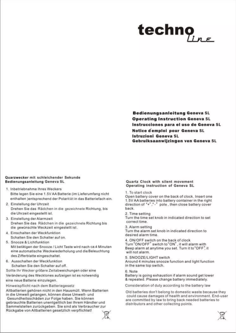 Page n°1 - Manuel utilisateur Techno Line Geneva SL