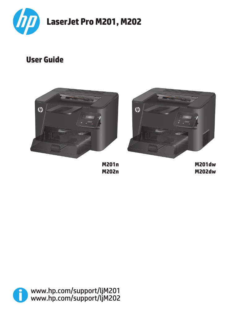 Image de la première page du manuel de l'appareil LaserJet Pro M201dw
