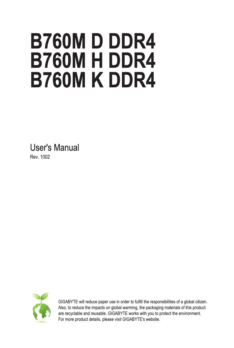 Image de la première page du manuel de l'appareil B760M K DDR4