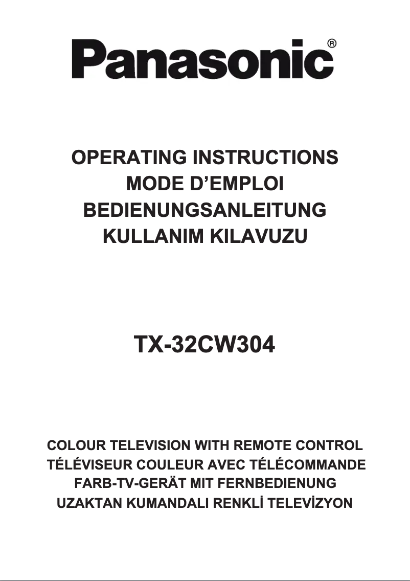 Image de la première page du manuel de l'appareil TX-32CW304