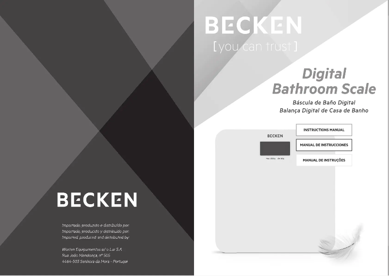 Page 1 de la notice Manuel utilisateur Becken BBS-3054