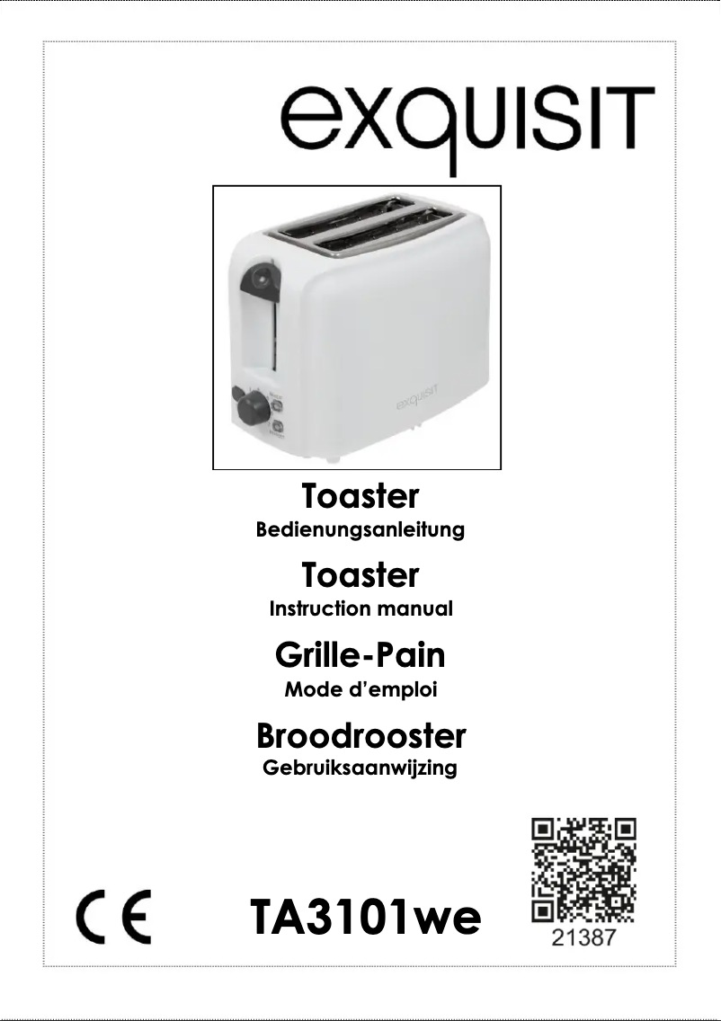 Page 1 de la notice Manuel utilisateur Exquisit TA 3101 we