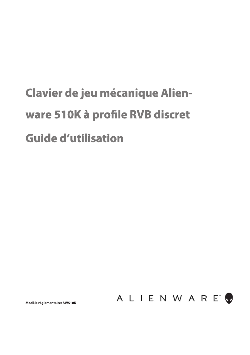 Page 1 de la notice Manuel utilisateur Alienware AW510K