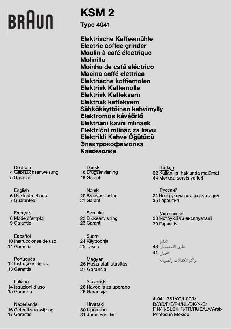 Image de la première page du manuel de l'appareil KSM2