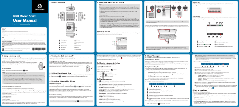 Page n°1 - Manuel utilisateur Navman MiVue 720