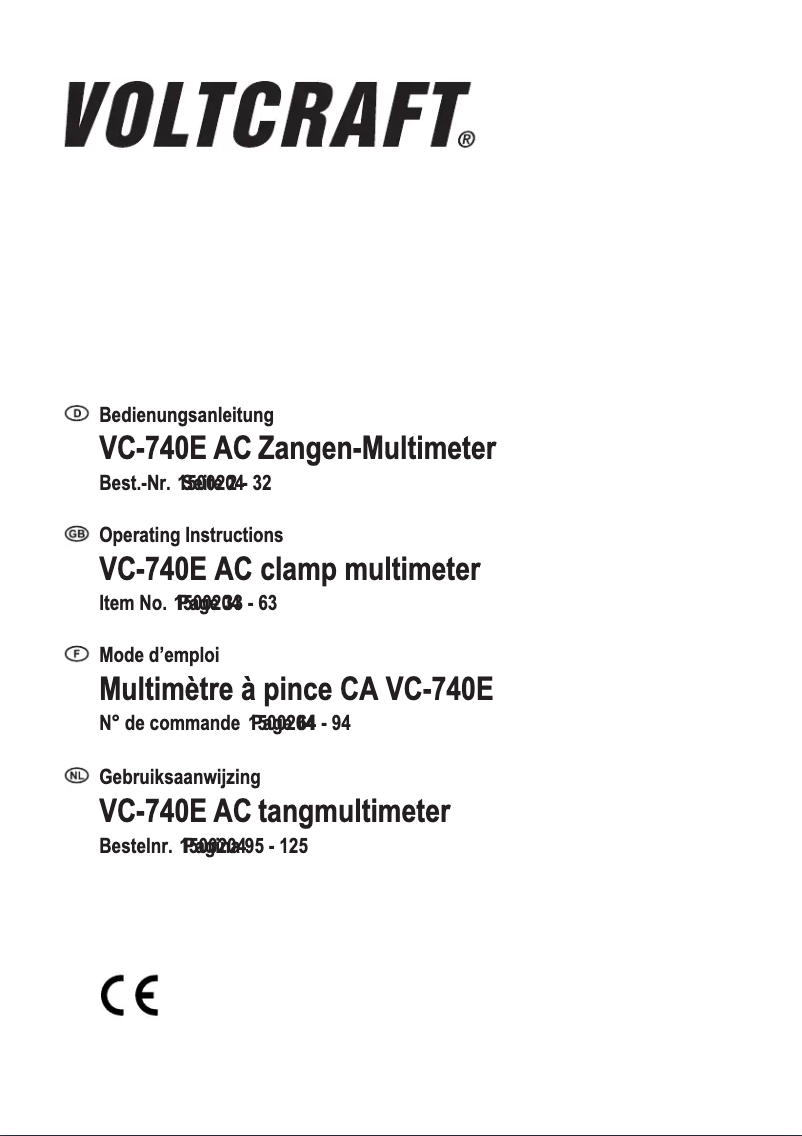 Image de la première page du manuel de l'appareil VC-740