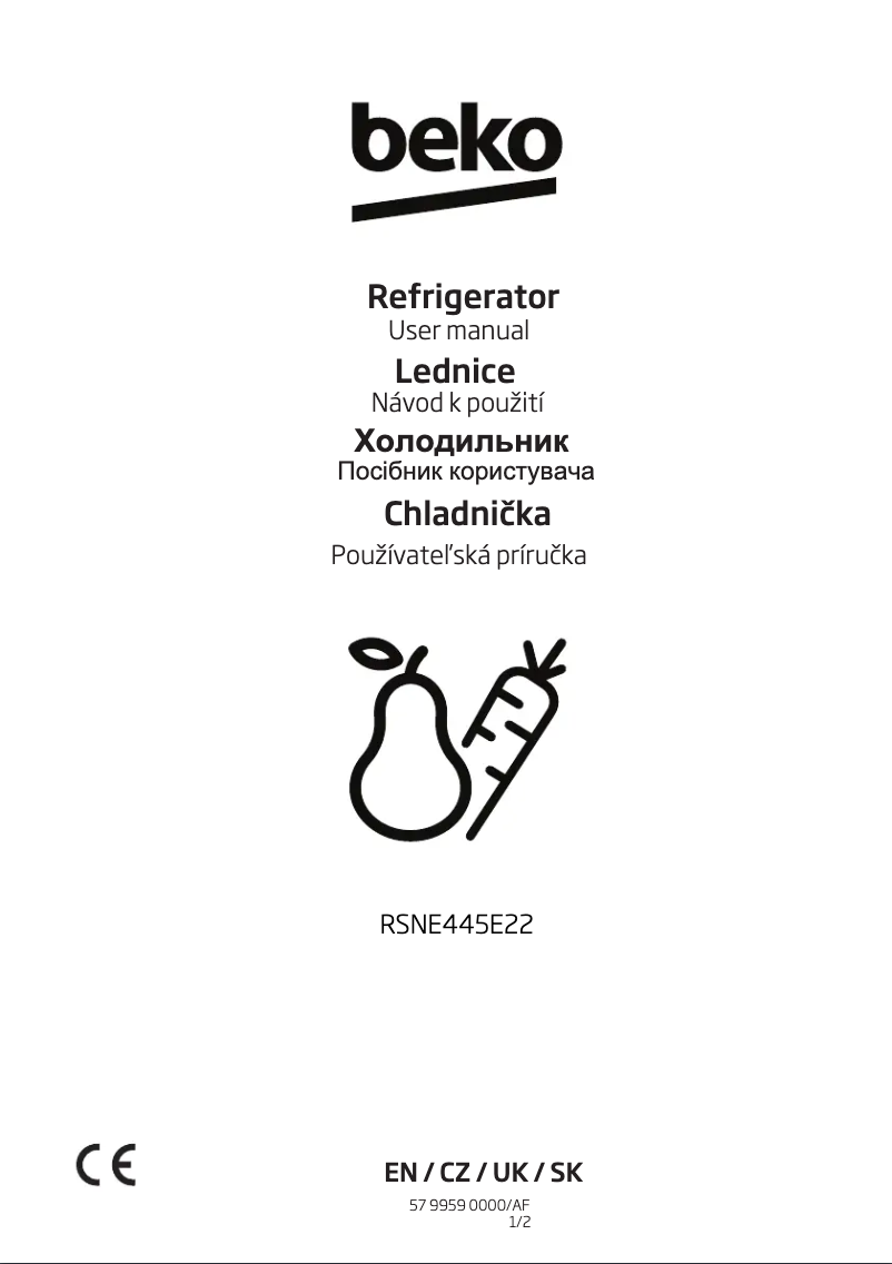 Page n°1 - Manuel utilisateur Beko RSNE445E22