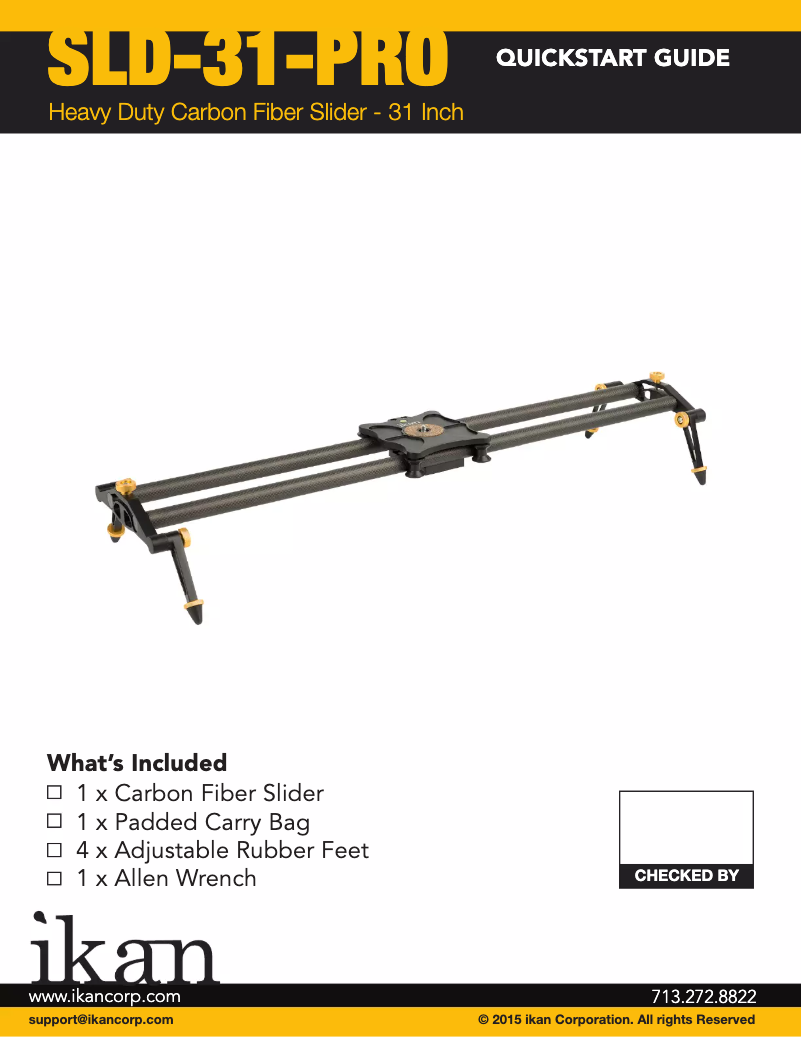 Page n°1 - Manuel utilisateur Ikan SLD-31-PRO