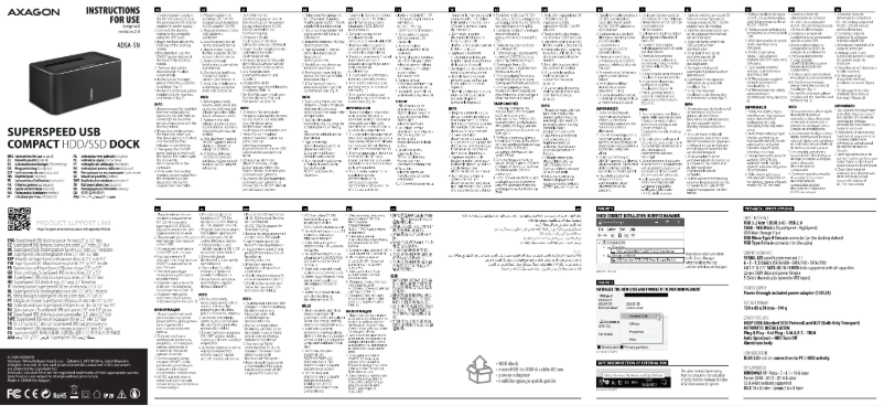 Page 1 de la notice Manuel utilisateur Axagon ADSA-SN