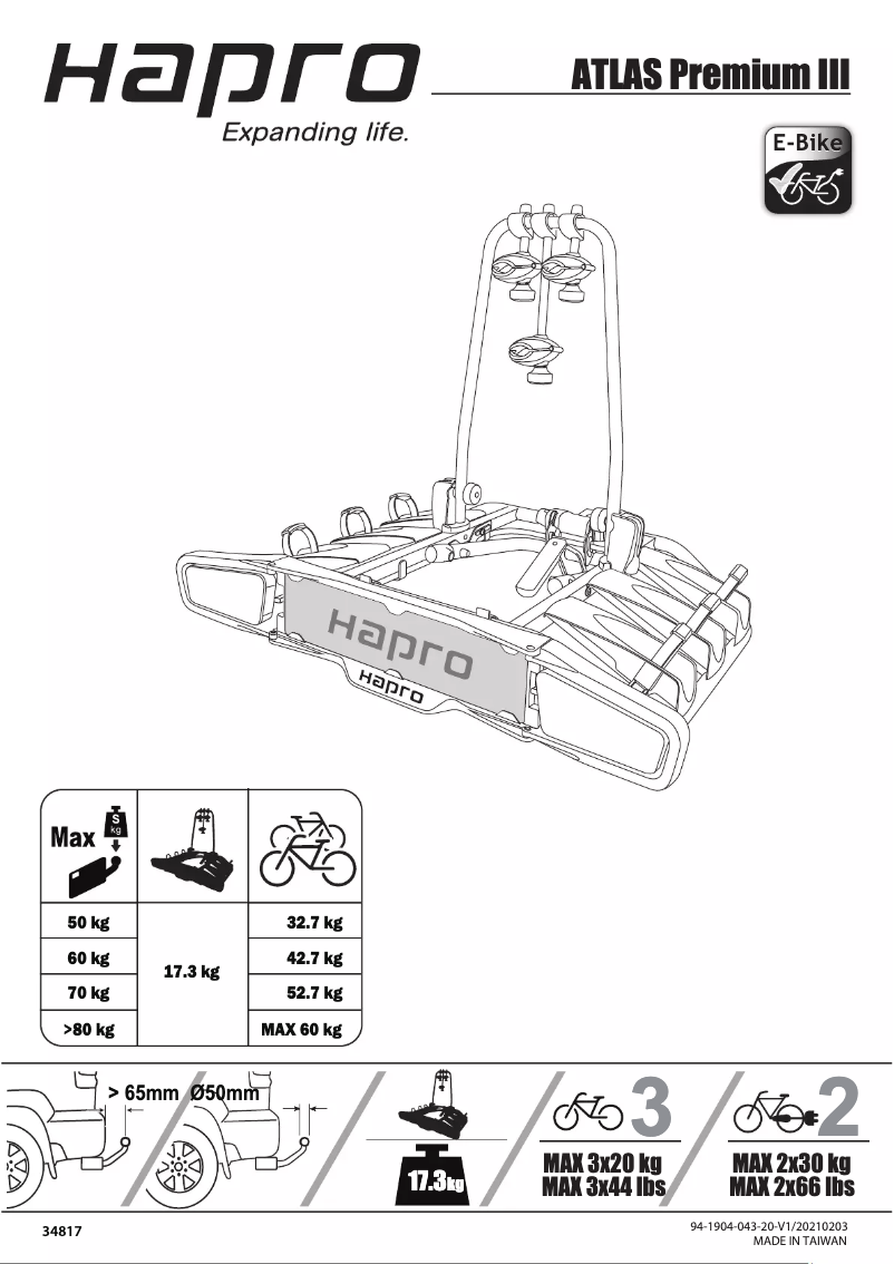Page 1 de la notice Manuel utilisateur Hapro Atlas Premium III