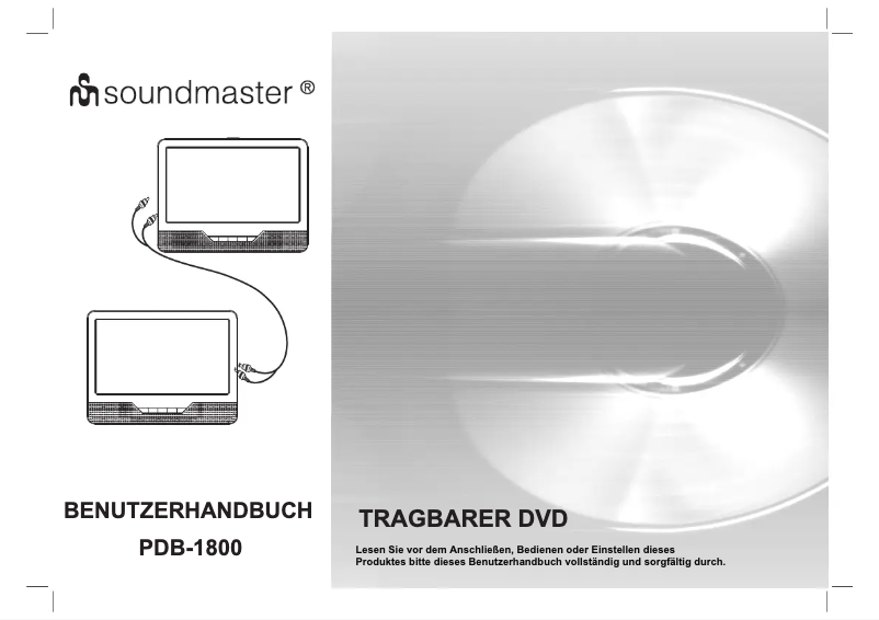 Page n°1 - Manuel utilisateur Soundmaster PDB1800