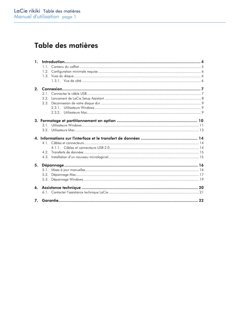 Image de la première page du manuel de l'appareil Rikiki