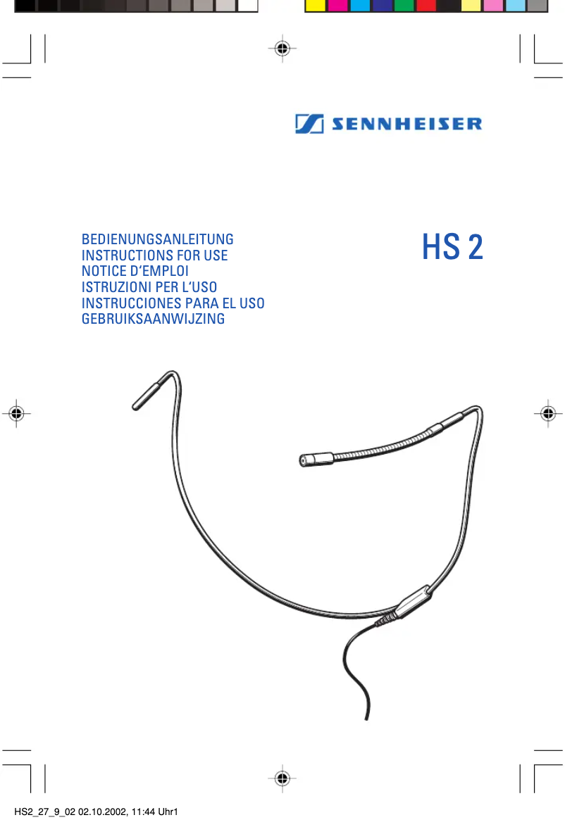 Page n°1 - Manuel utilisateur Sennheiser HS2-5-3