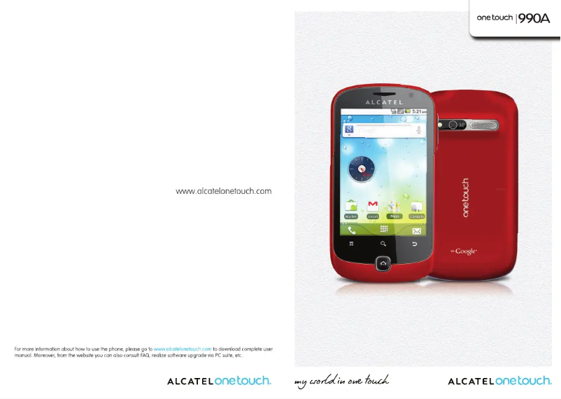 Page n°1 - Manuel utilisateur Alcatel One Touch 910A