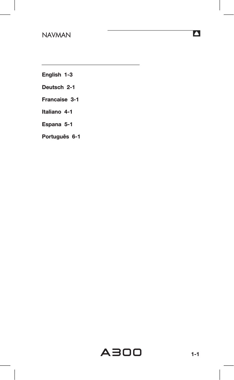 Image de la première page du manuel de l'appareil A300