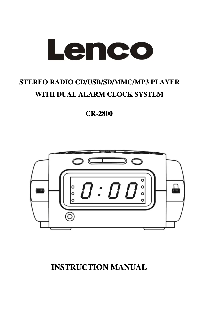 Page 1 de la notice Manuel utilisateur Lenco CR-2800