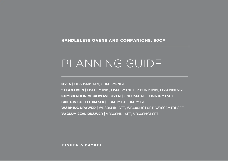 Page 1 de la notice Fiche technique Fisher & Paykel OS60NMTNG1